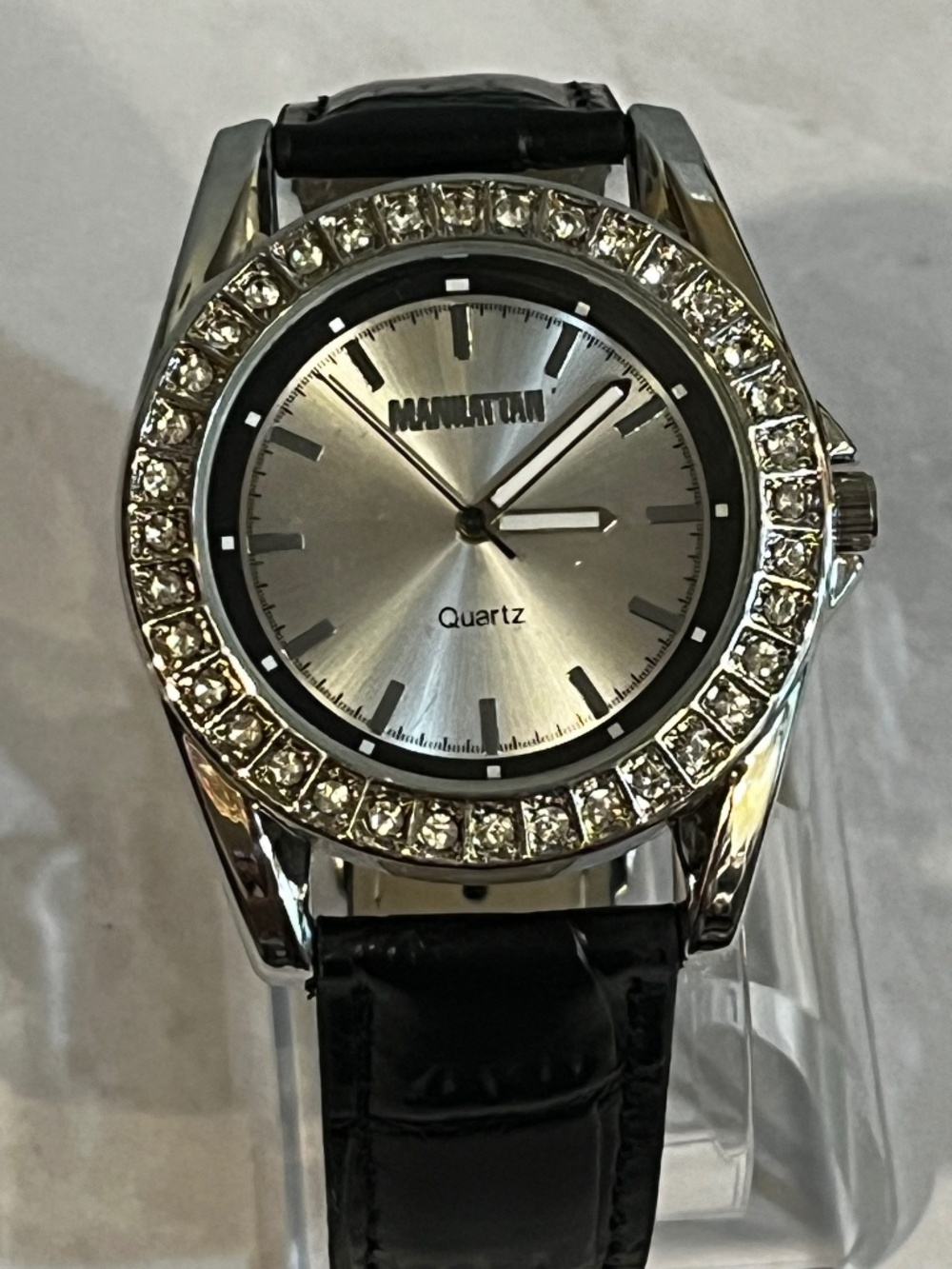 Manhattan by Croton Watch Women‎ 40mm Case Pave Bezel New Battery